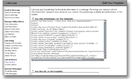 ListLoop Edit Template Screen