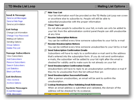 ListLoop List Options Screen