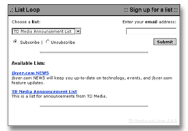 ListLoop Signup Screen